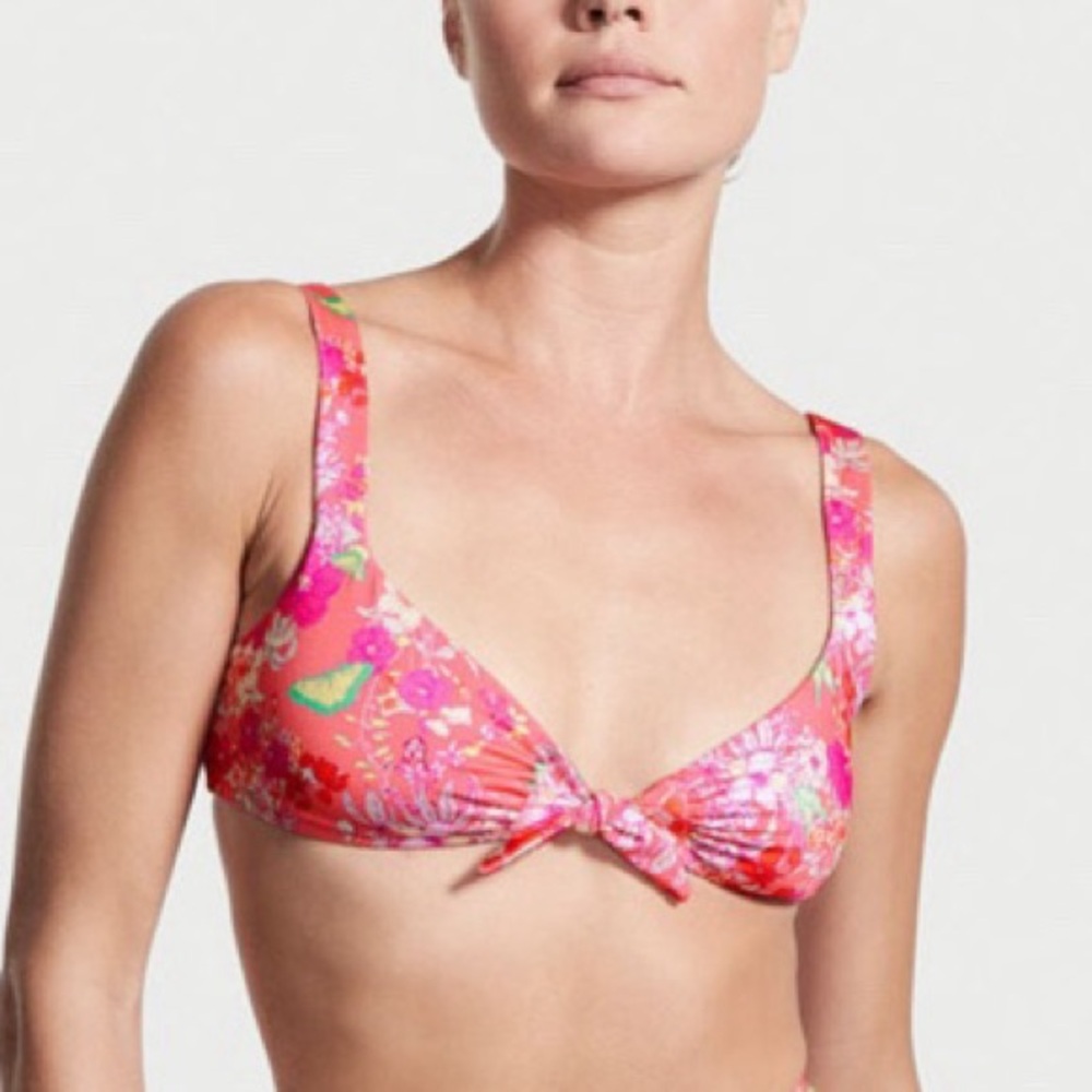Victoria’s Secret Floral Tie Front Bikini Top